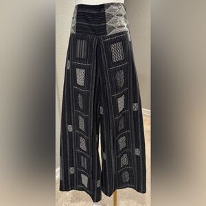 NWOT Prajnic Thai Harem Wide Leg Stretch Waist Black Pant Trousers Size S-L